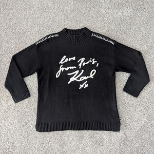 Black Sweater with White Script